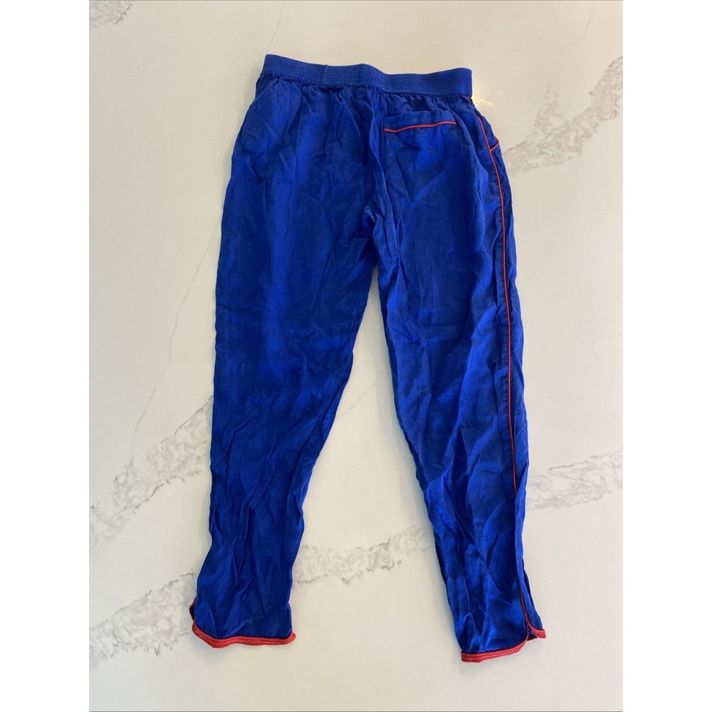 Zadig & Voltaire Adelie Pants Womens Size XS Blue Utility Jogger Red Piping - Picture 5 of 16